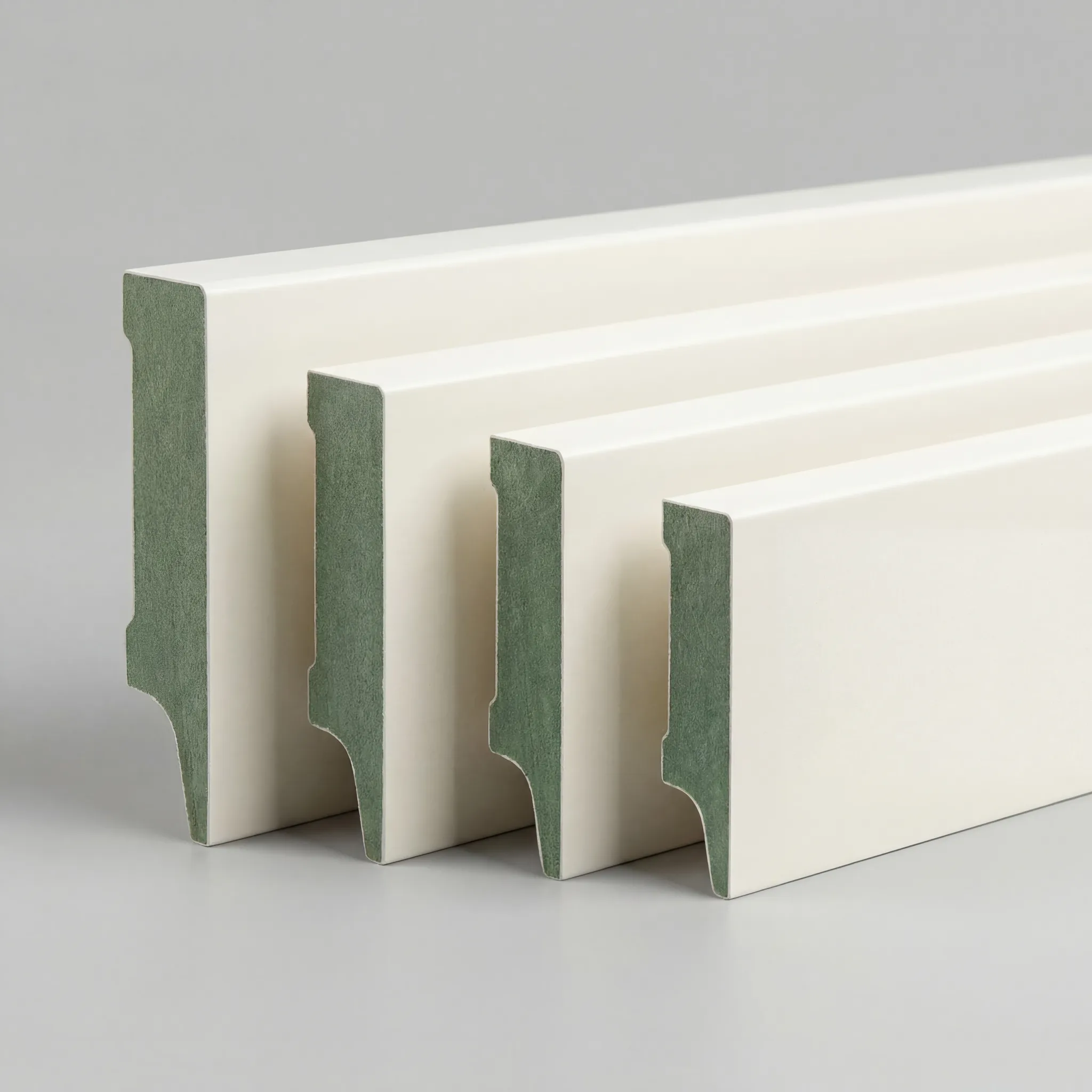 MDF Gladde Plint RAL9010 afgelakt